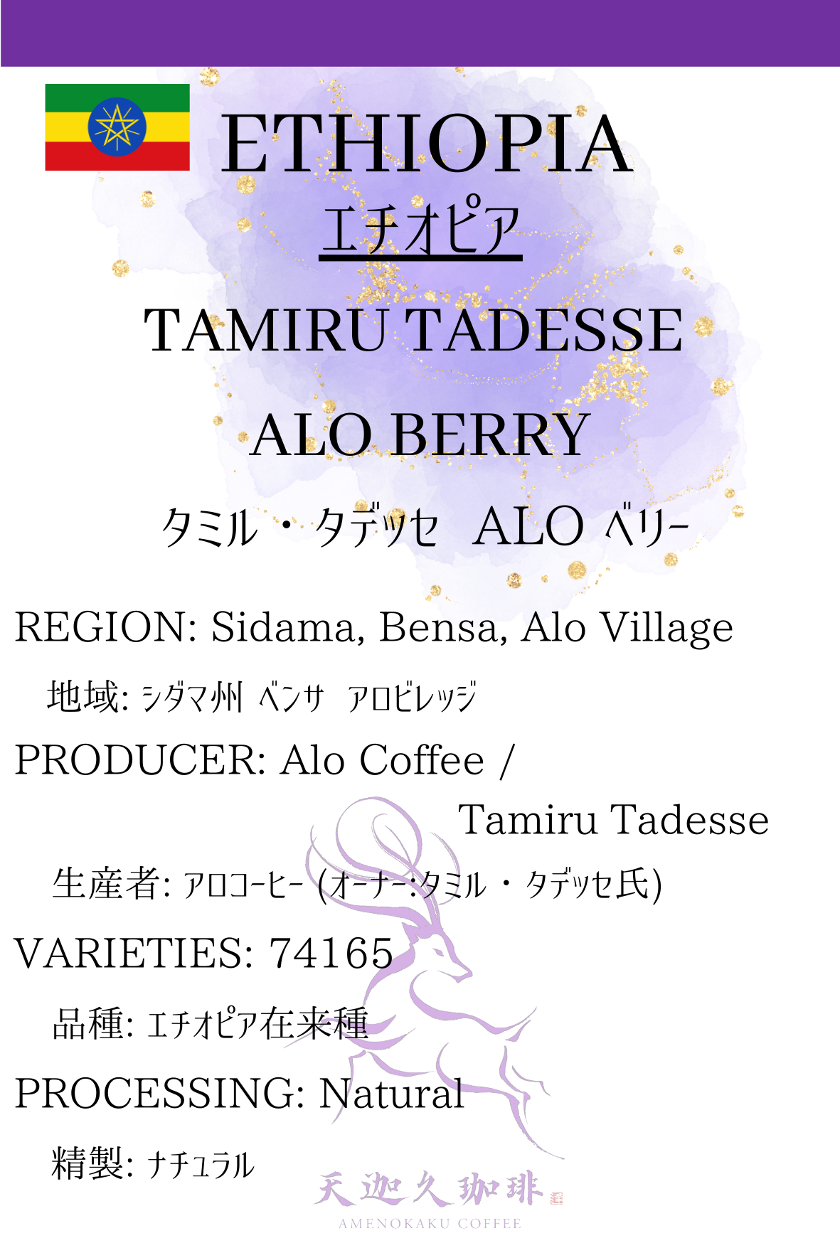 エチオピア タミル・タデッセ ALO ベリー