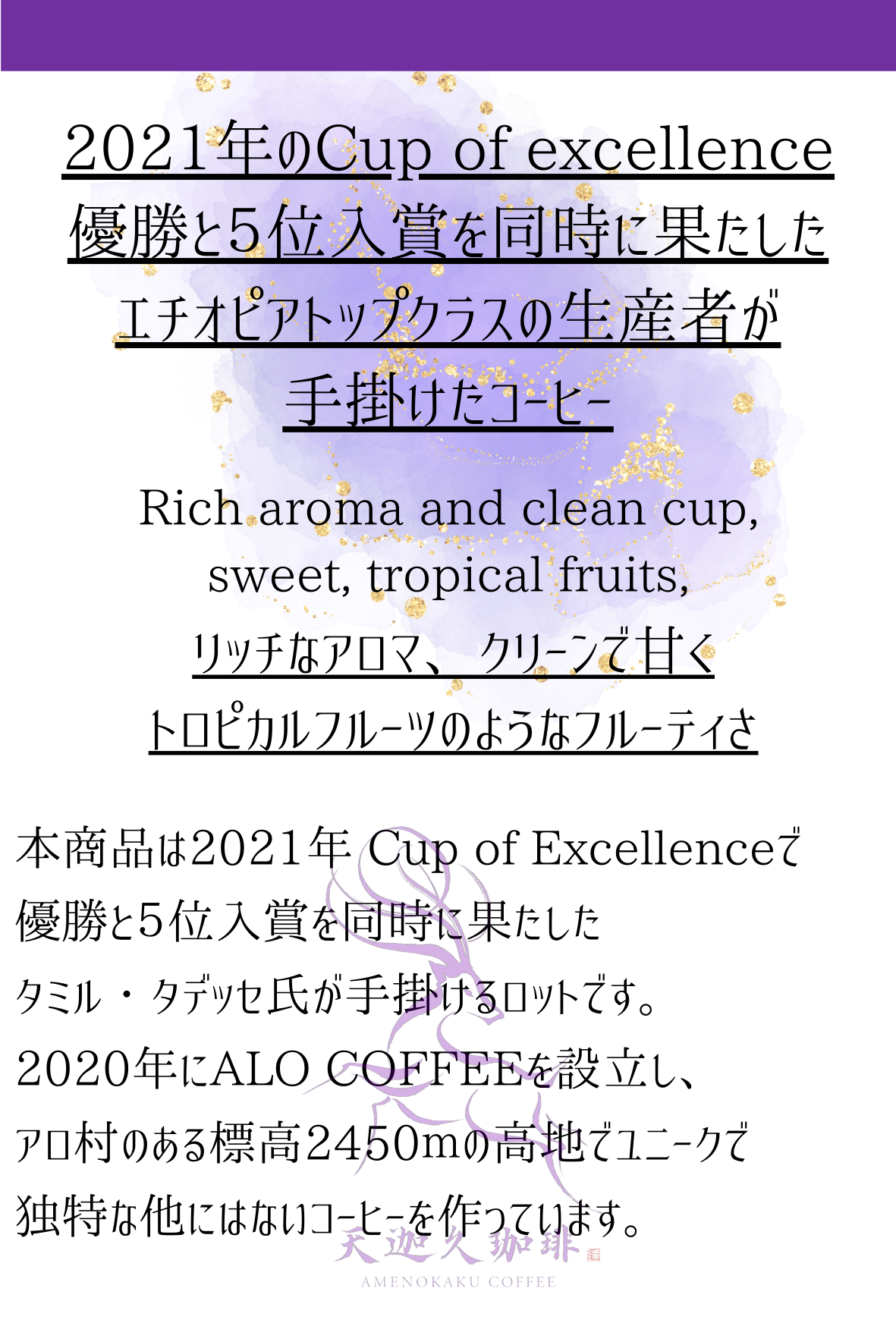 エチオピア　タミル・タデッセ　ALO モスト アナエロビック